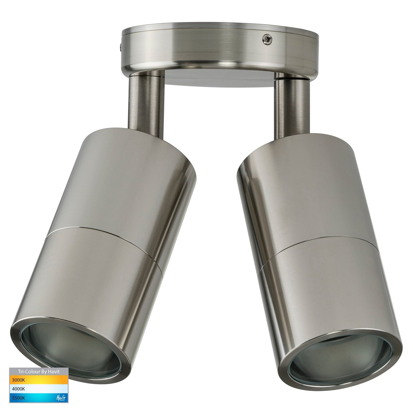 Hv1305t-Hv1307t - Tivah 316 Stainless Steel Tri Colour Double Adjustable Wall Pillar Lights