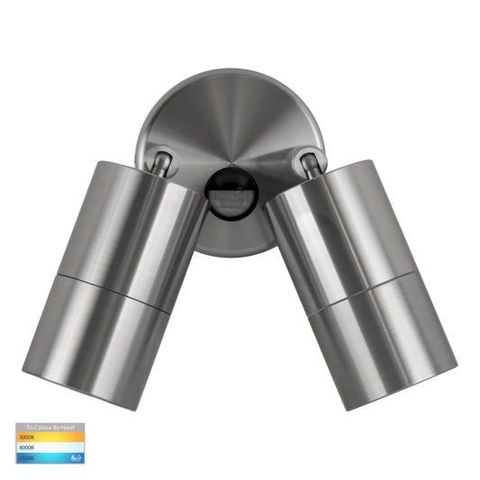 Double Adjustable Wall Pillar Light 316 Stainless Steel with Sensor