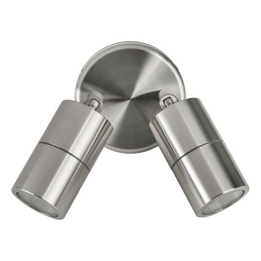 Double Adjustable Wall Pillar Light 316 Stainless Steel