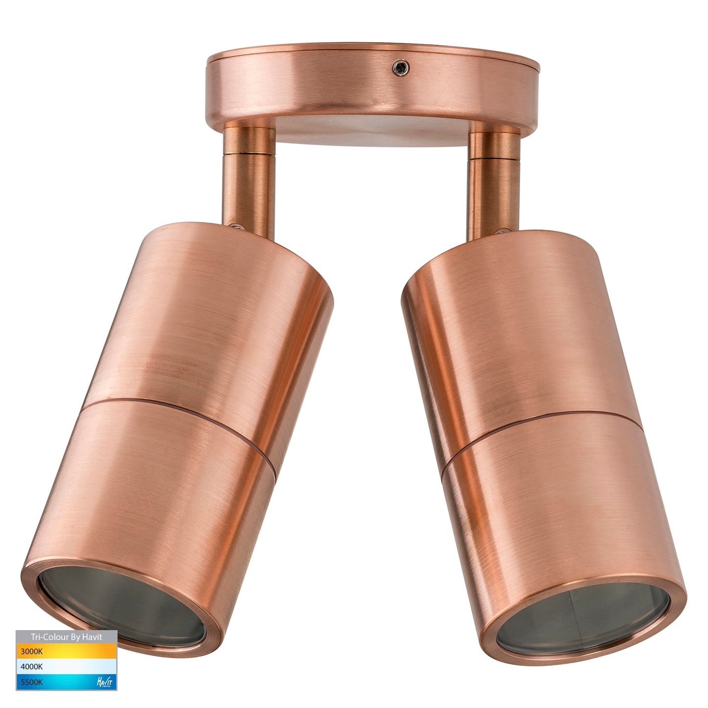 Hv1315t-Hv1317t - Tivah Solid Copper Tri Colour Double Adjustable Wall Pillar Lights