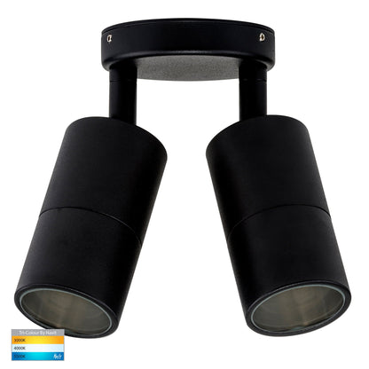 Hv1325t-Hv1327t - Tivah Black Tri Colour Double Adjustable Wall Pillar Lights