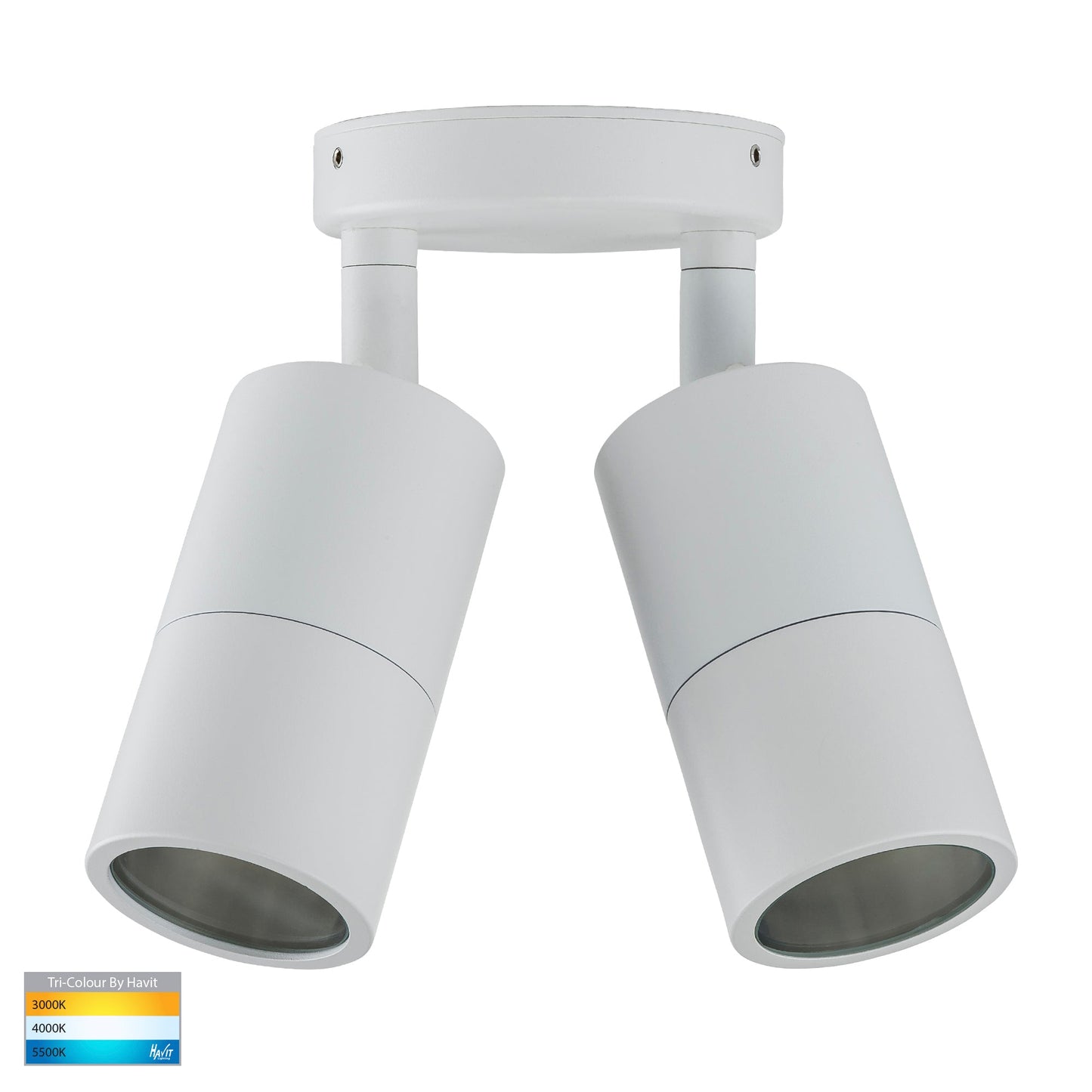 Hv1335t-Hv1337t - Tivah White Tri Colour Double Adjustable Wall Pillar Lights