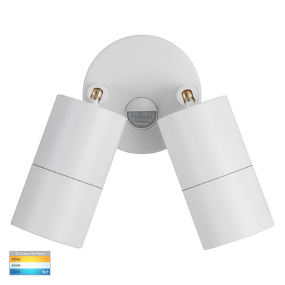 Double Adjustable Wall Pillar Light White with Sensor