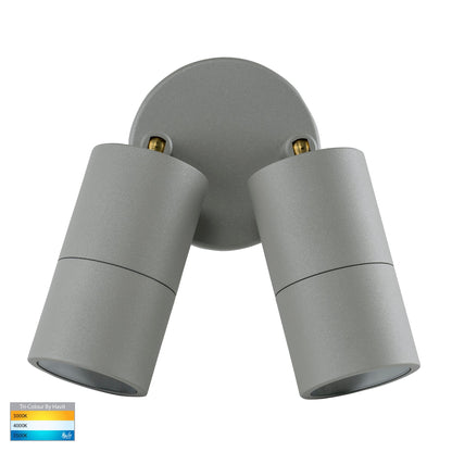 Hv1345t-Hv1347t - Tivah Silver Tri Colour Double Adjustable Wall Pillar Lights