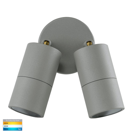 Hv1345t-Hv1347t - Tivah Silver Tri Colour Double Adjustable Wall Pillar Lights