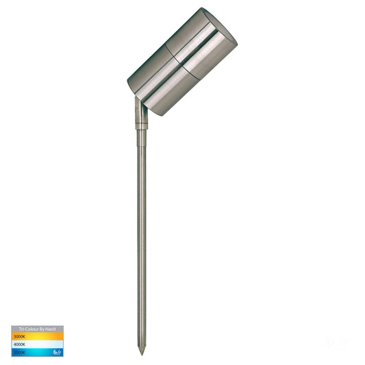 Single Adjustable Spike Spotlight - 285mm Spike Stainless Steel 