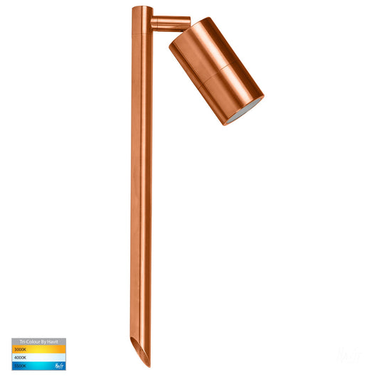 Single Adjustable Spike Spotlight - 405mm Spike Solid Copper