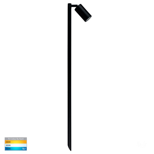 Single Adjustable Spike Spotlight - 1000mm Spike Black