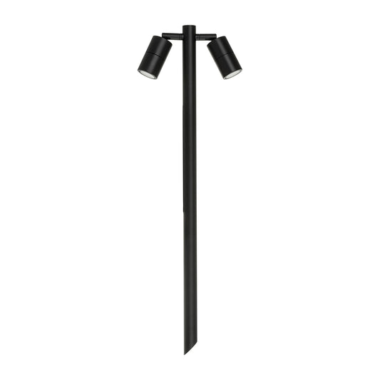 Double Adjustable Spike Spotlight - 600mm Spike Black
