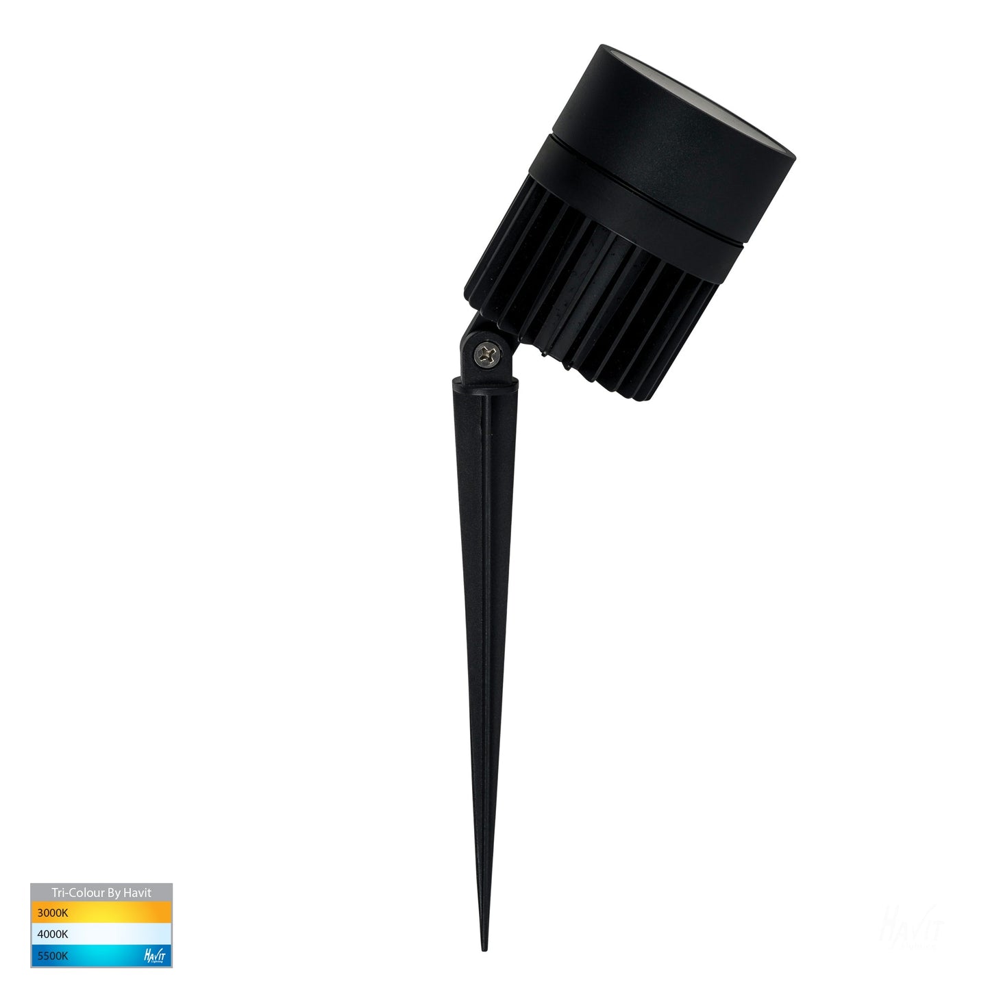 Single Adjustable Spike Spotlight - 260mm Spike Black HV1429t-24w