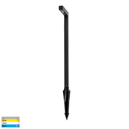 Square Aluminium Black Garden Spike Light