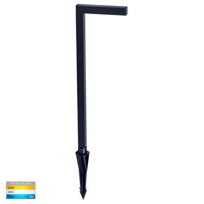 Square Aluminium Black Garden Spike Light
