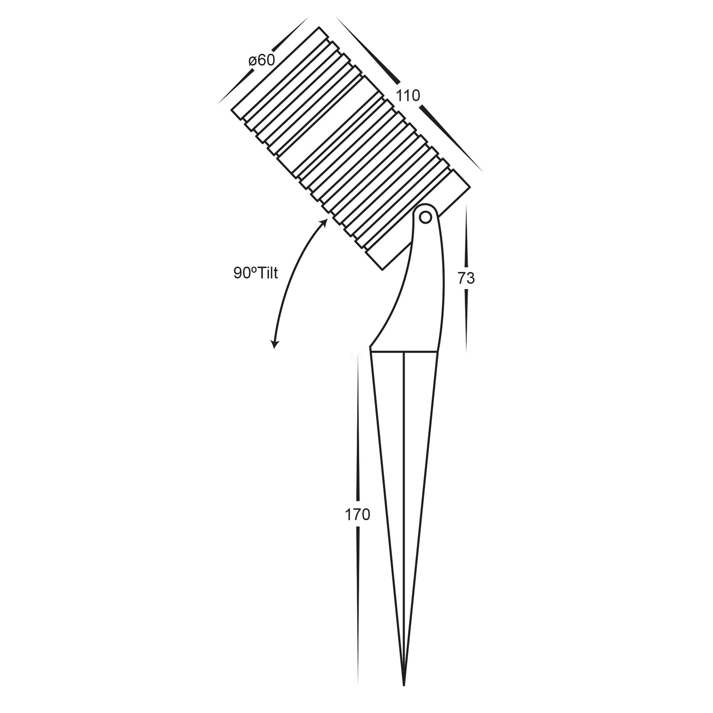 Garden Spike Or Surface Mounted Light Ip65 Black  HV1462rgbw-Blk