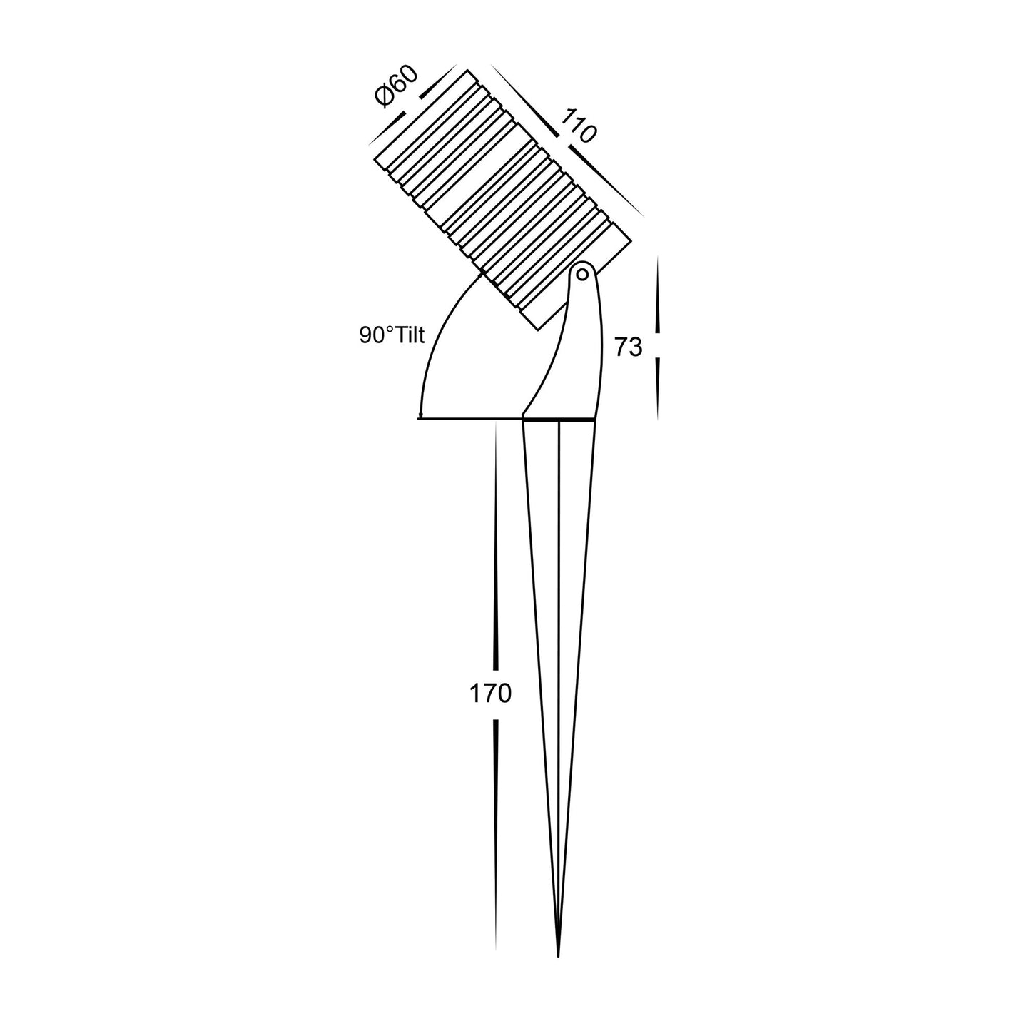 Garden Spike Or Surface Mounted Light Ip65 316 Stainless Steel  HV1462t-Ss316