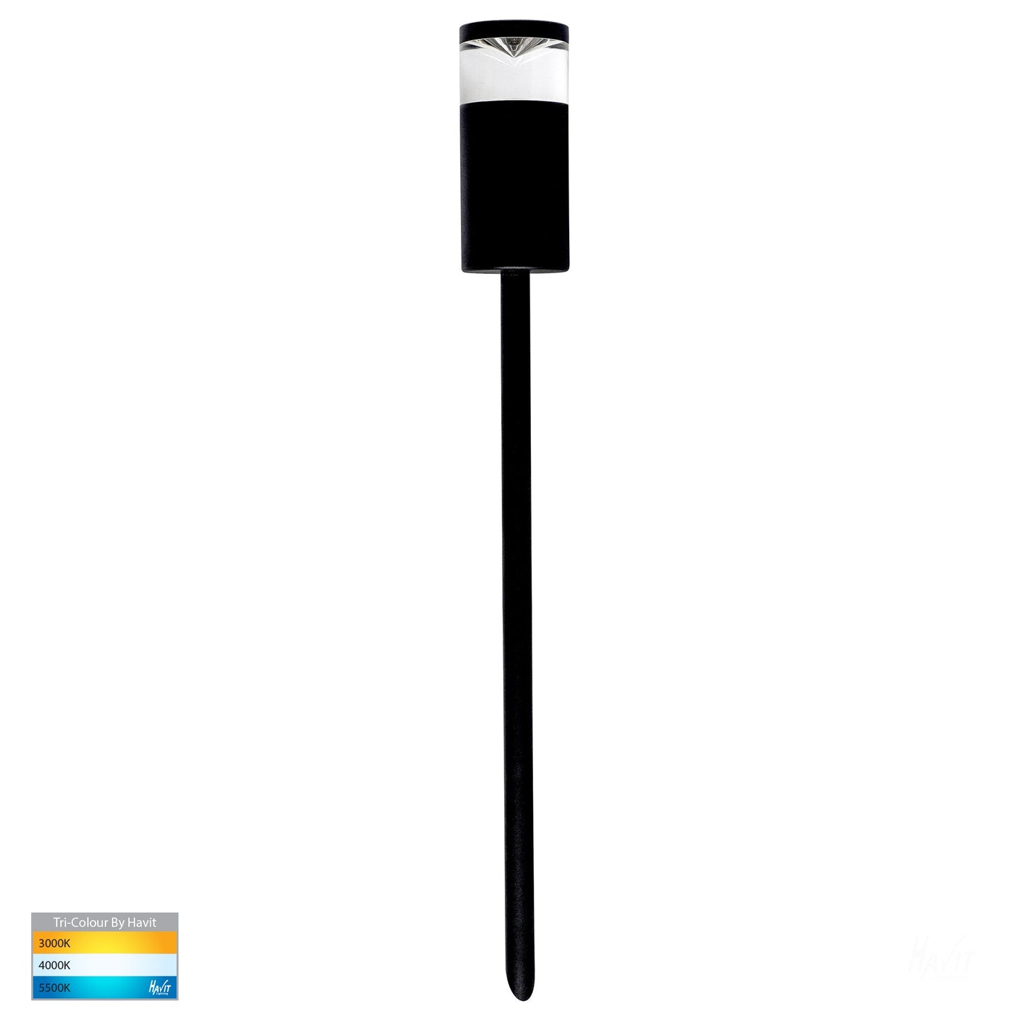 Single Fixed Spike Light - 400mm Matt Black Aluminium