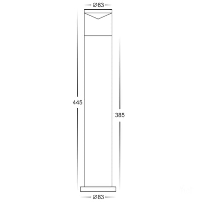 316 Stainless Steel Bollard - 445mm