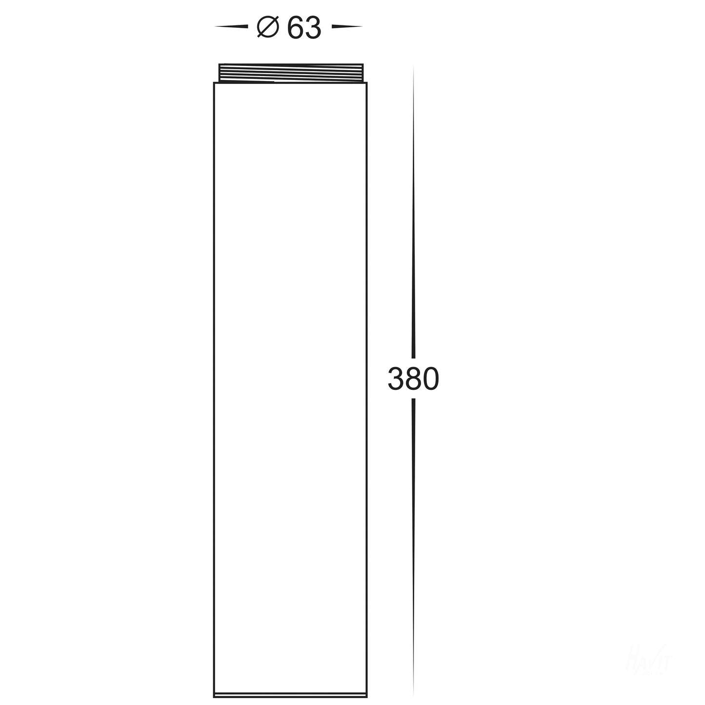 316 Stainless Steel Bollard Extension - Used for HV1601-Ss316 Or HV1602-Ss316 