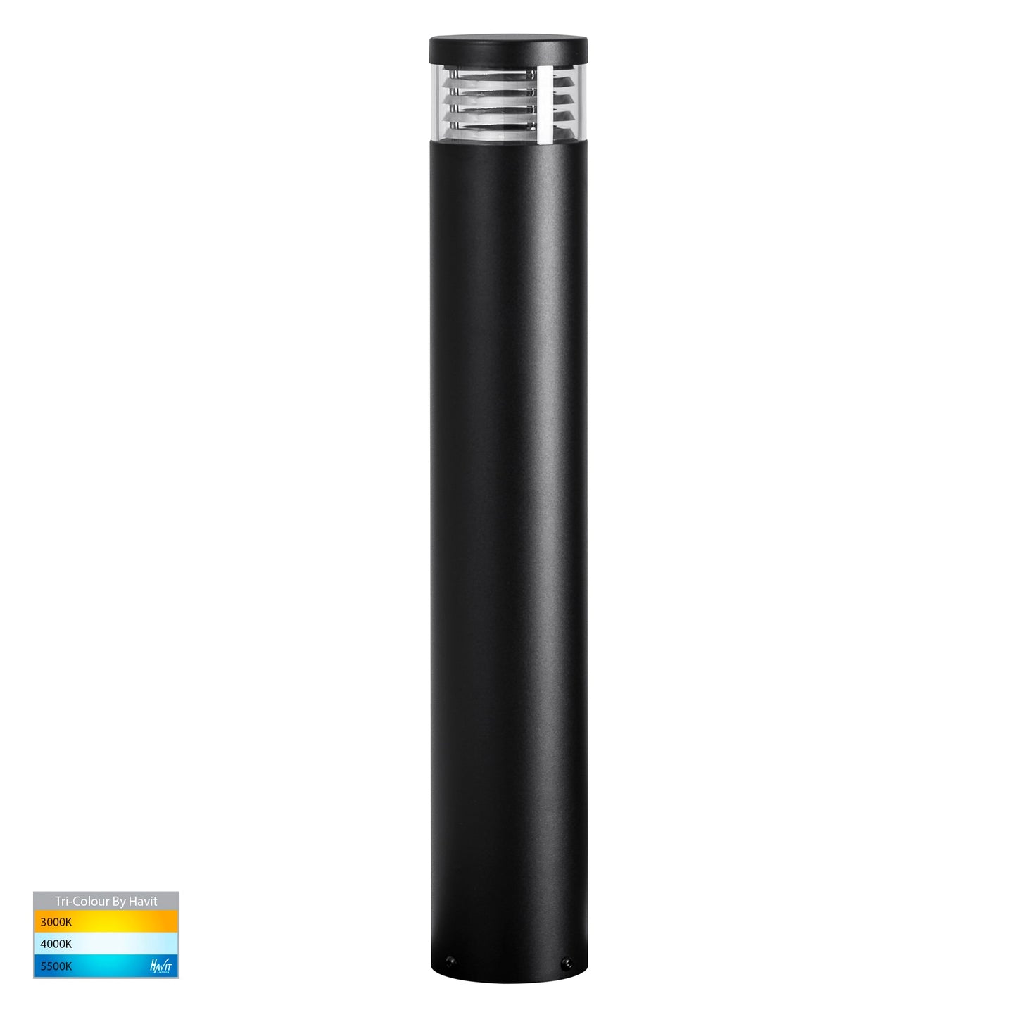Maxi Louvred Bollard Light Black - 600mm