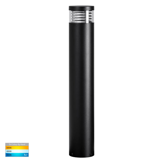 Maxi Louvred Bollard Light Black - 600mm