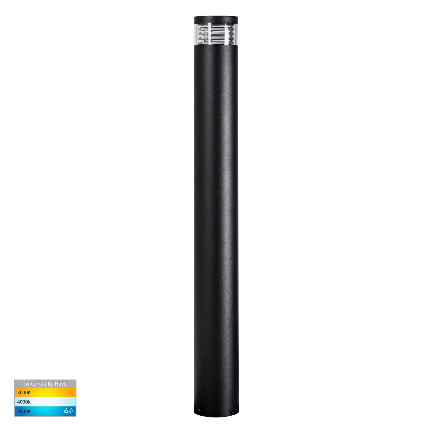 Maxi Louvred Bollard Light Black - 900mm