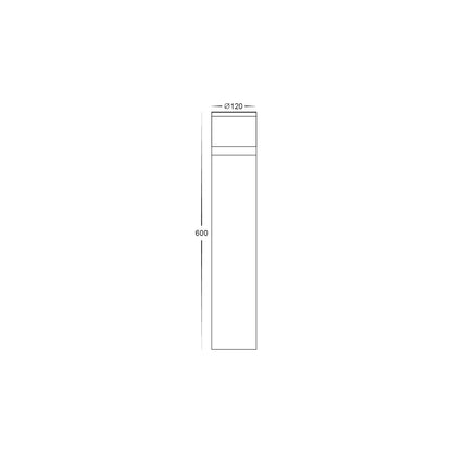 Black Highlite Bollard - 600mm