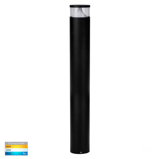 Black Round Bollard - 1000mm