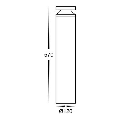 Black Round Bollard - 570mm