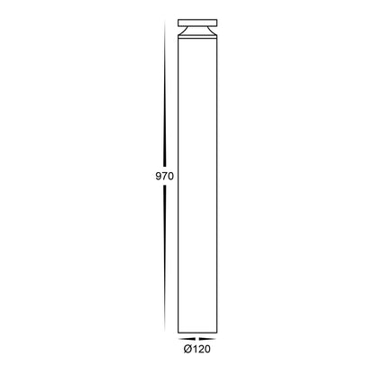 Black Round Bollard - 970mm