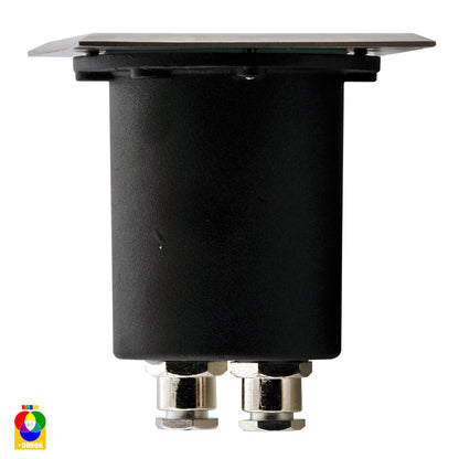 In-Ground Uplighter Square 120mm 316 Stainless Steel Face HV1701rgbw