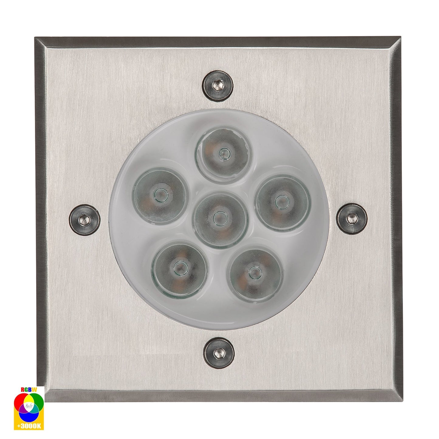 In-Ground Uplighter Square 120mm 316 Stainless Steel Face HV1701rgbw