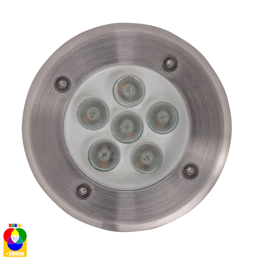 In-Ground Uplighter Round, 120mm 316 Stainless Steel Face HV1801rgbw
