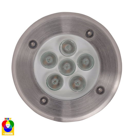 In-Ground Uplighter Round, 120mm 316 Stainless Steel Face  HV1801rgbw