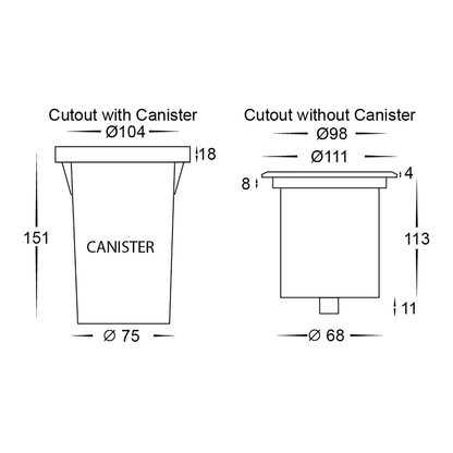 Adjustable In-Ground Uplighter Round 108mm 316 Stainless Steel Face HV1825t