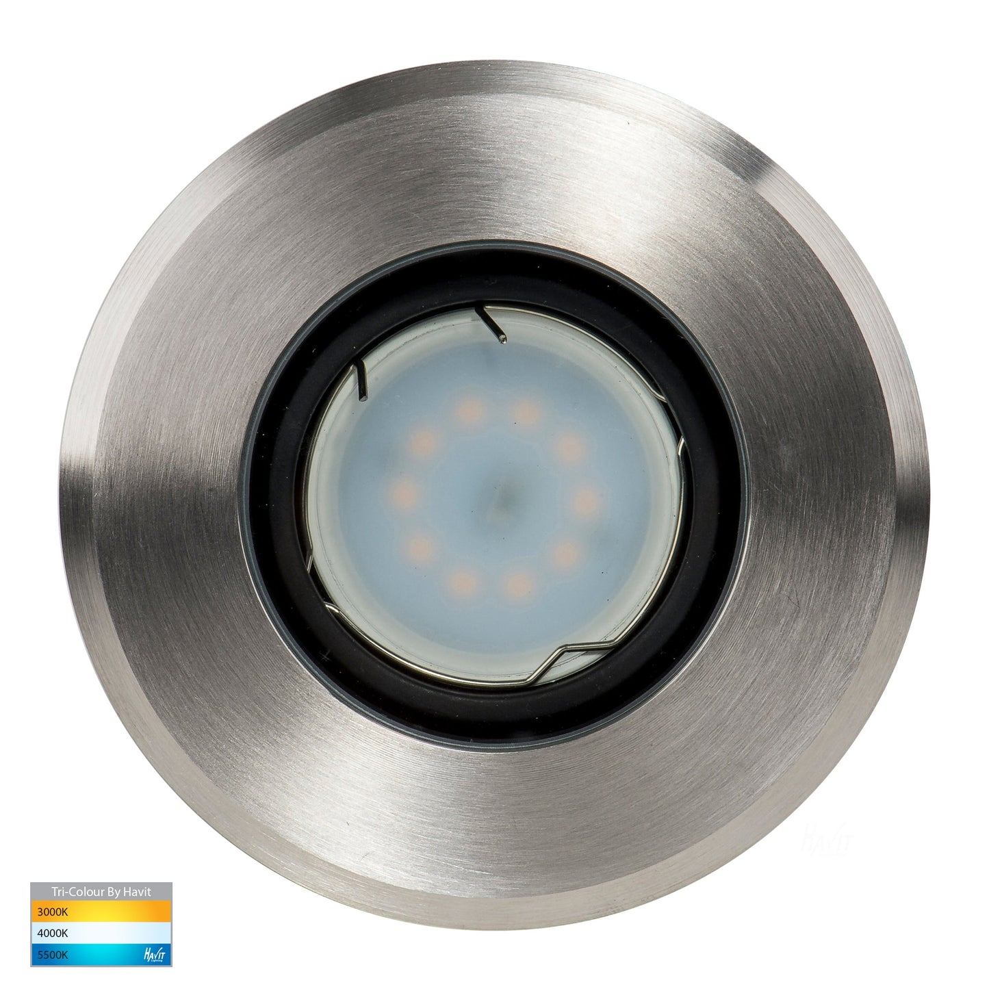 Adjustable In-Ground Uplighter Round 108mm 316 Stainless Steel Face HV1825t