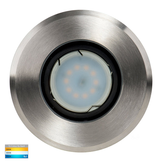 Adjustable In-Ground Uplighter Round 108mm 316 Stainless Steel Face  HV1825t