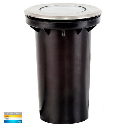 Adjustable In-Ground Uplighter Round 108mm 316 Stainless Steel Face HV1825t