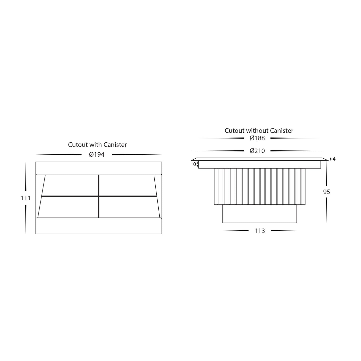 In-ground Uplighter Round, 210mm 316 Stainless Steel Face 