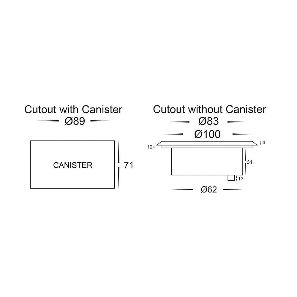 In-Ground Uplighter Round, 100mm Face, 316 Stainless Steel HV1841rgbw
