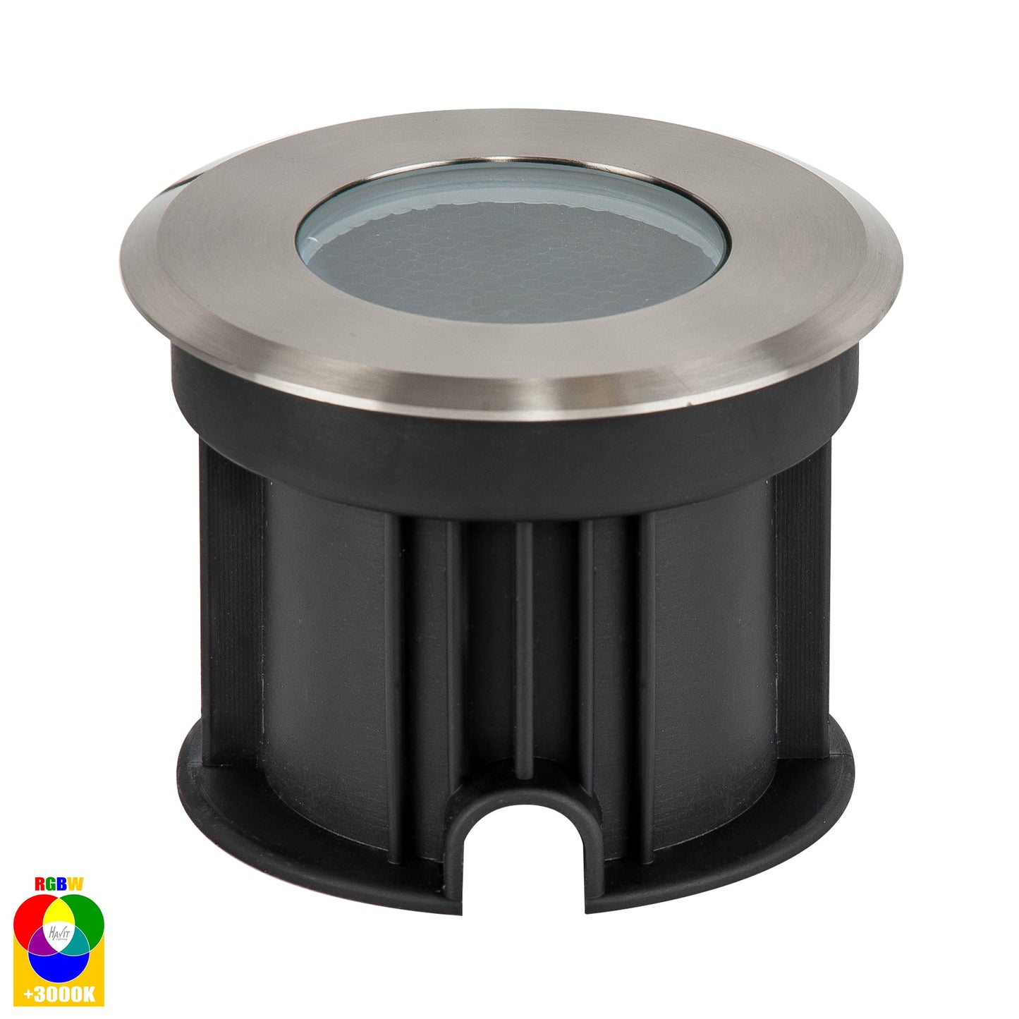 In-Ground Uplighter Round, 100mm Face, 316 Stainless Steel HV1841rgbw