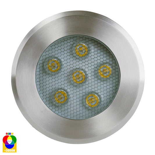 In-Ground Uplighter Round, 150mm Face, 316 Stainless Steel  HV1842rgbw