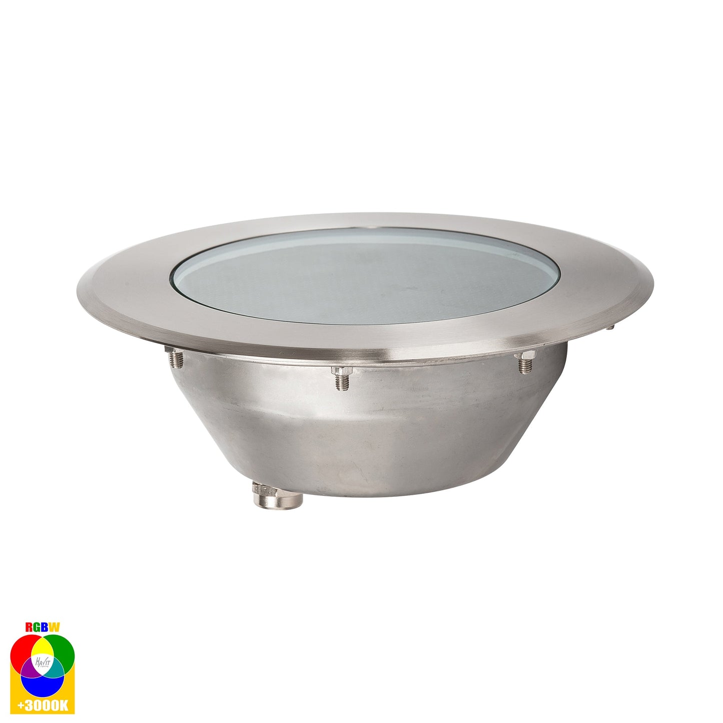 In-Ground Uplighter Round, 210mm Face, 316 Stainless Steel HV1843rgbw