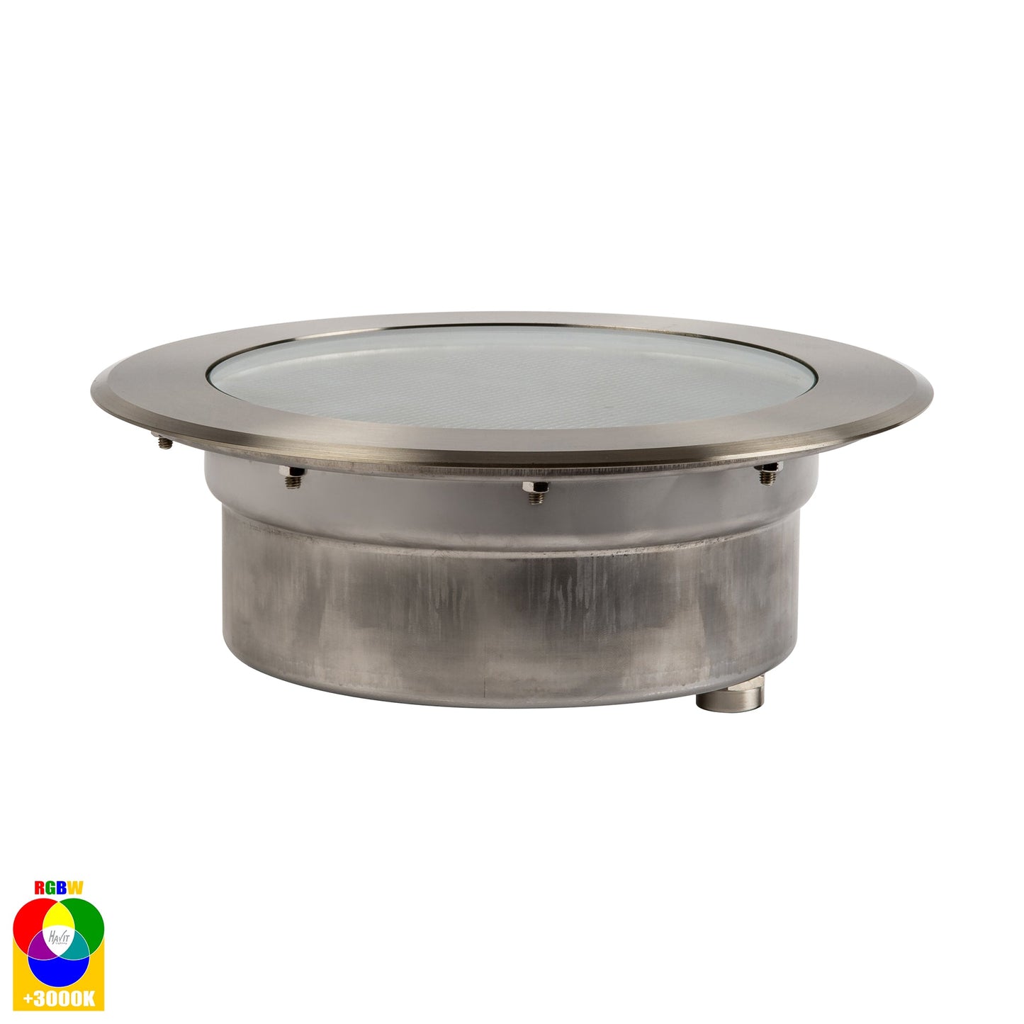 In-Ground Uplighter Round, 260mm Face, 316 Stainless Steel HV1845rgbw