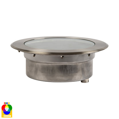 In-Ground Uplighter Round, 260mm Face, 316 Stainless Steel HV1845rgbw