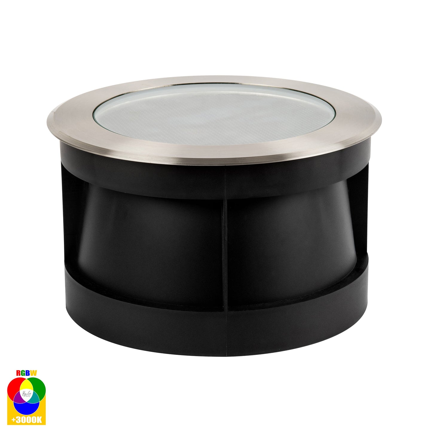 In-Ground Uplighter Round, 260mm Face, 316 Stainless Steel HV1845rgbw