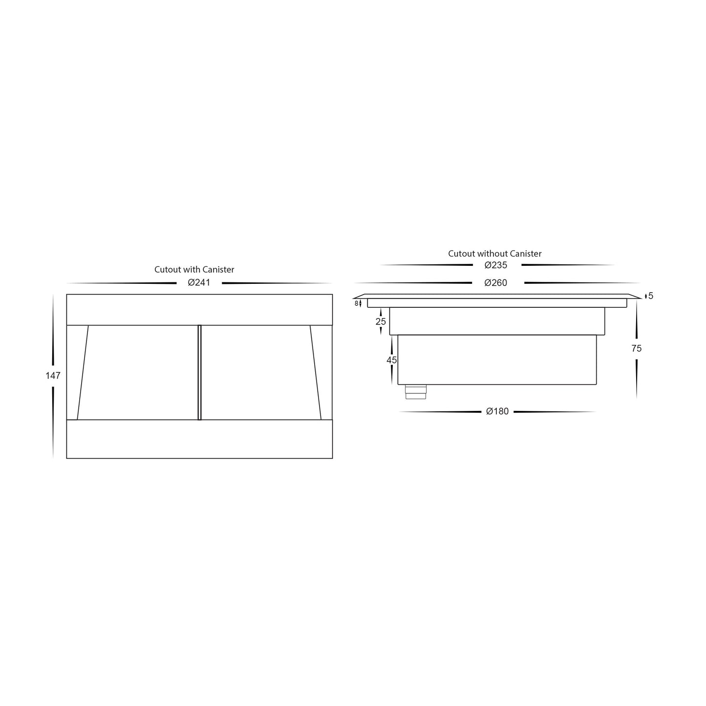 Face With Screw Holes To Suit HV1845 Range 