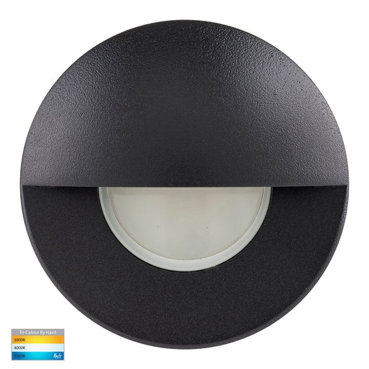 Ollo Black Tri Colour LED Step Light With Eyelid