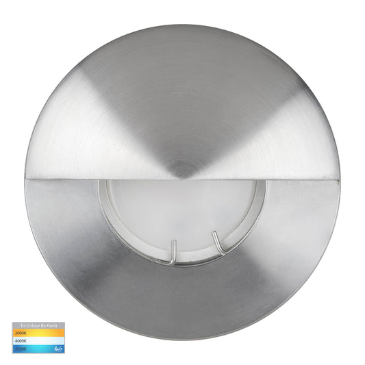 Recessed Round Wall / Step Light with Eyelid 316 Stainless Steel 