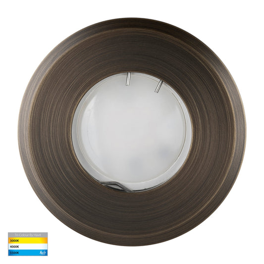 Recessed Round Wall / In-ground Antique Brass Face