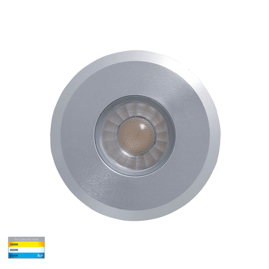 Mini Recessed Deck Light / In-ground Light Silver Aluminium - Tri Colour