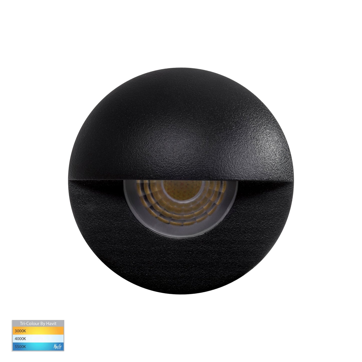 Mini Recessed Step Light with Eyelid Black